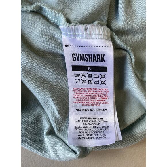 GYMSHARK Shirt Womens Size Small Blue Cropped Top Gym Workout Athletic Running - Picture 5 of 11
